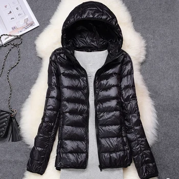 Women Puffer Jacket 15 Colors Plus Size 5XL 6XL 7XL 2025 New Spring Autumn Female Ultra Lightweight Packable Hooded Down Coats 3