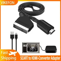 1080P SCART TO HDMI-compatible Video Audio Upscale Converter AV Signal HDMI-compatible TO SCART Adapter HD Receiver TV DVD