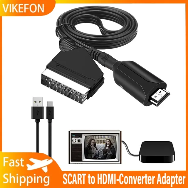 1080P SCART TO HDMI-compatible Video Audio Upscale Converter AV Signal HDMI-compatible TO SCART Adapter HD Receiver TV DVD