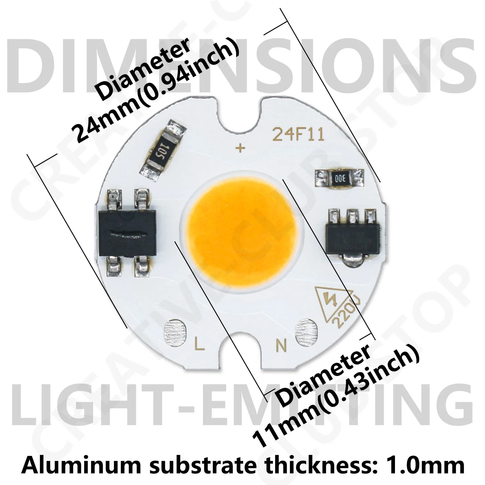 1-100pcs 3W 5W 7W LED COB Chip 220V LED Matrix Smart IC Driver Lamp LED Beads Light Source for LED Diode Spotlight Bulb Module