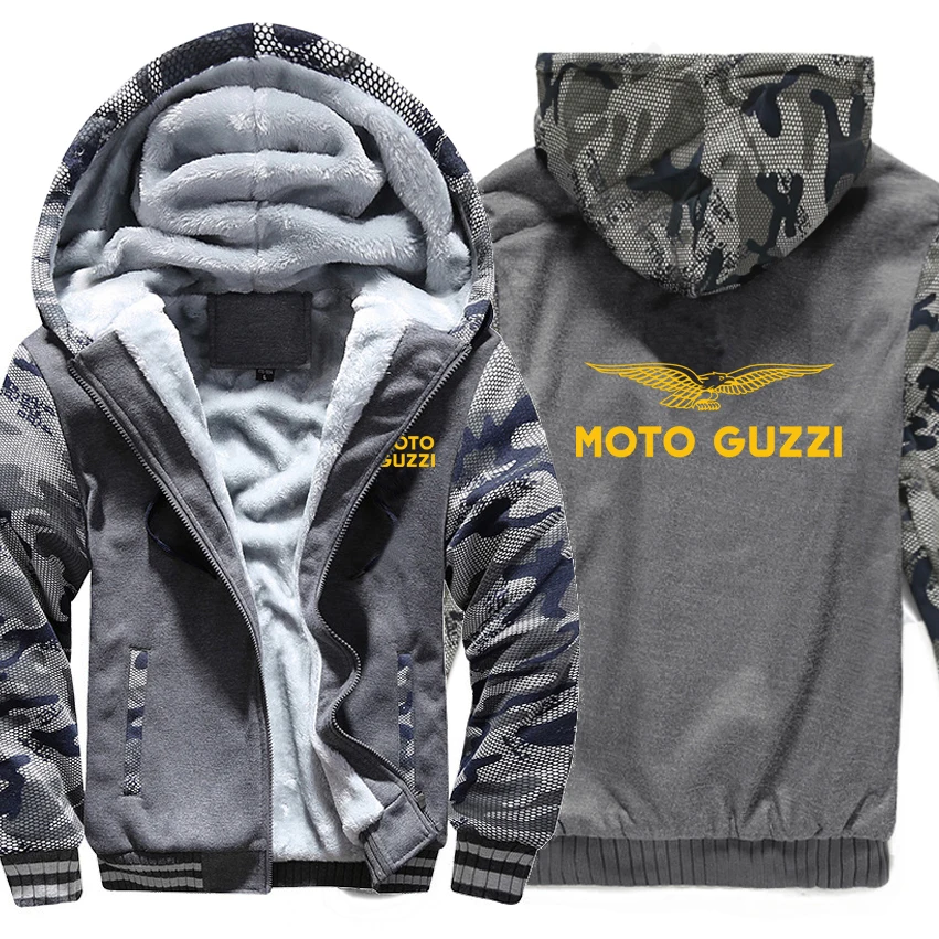 plain white hoodie 2022 New Winter Moto Guzzi Hoodie Casual Fashion Men's Zipper Jacket Fleece Thickening Men's Patchwork Sweatshirt Pullover hoodies men