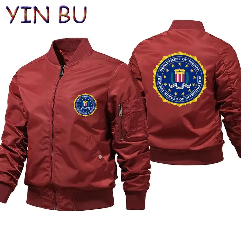 Куртка-бомбер FBI США Мужская Толстая теплая зимняя мотоциклетная куртка