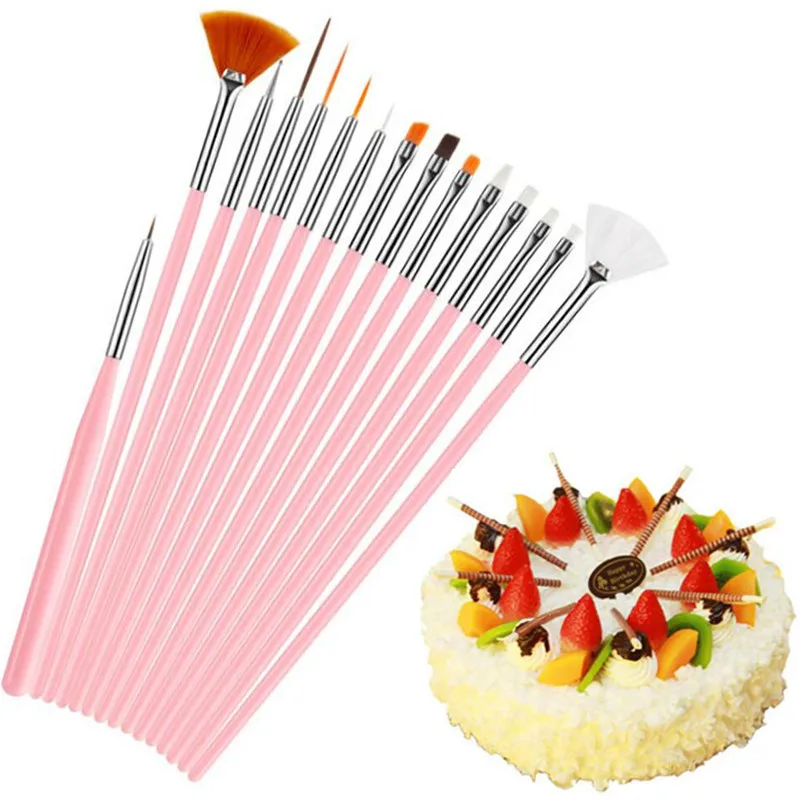 15pcs Cake Painting Brushes, Cake Decorating Brushes Kit Food Safe Paint  Brush Tools,Fondant Sugar Cookie Painting Brushes Supplies for Cookie Cake
