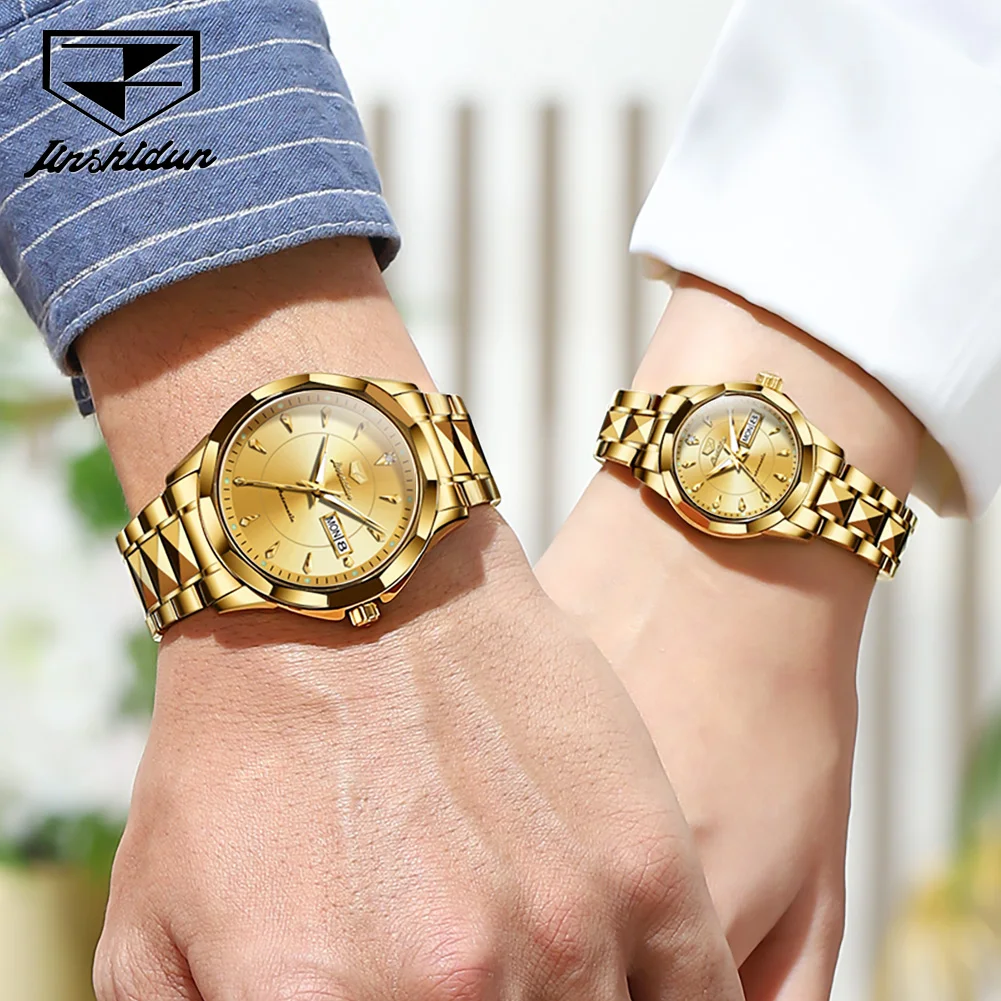 JSDUN 8936 Automatic Watch Luxury Business Mechanical Couple Watches Week Calendar Display Fashion Waterproof Dress Wristwatch