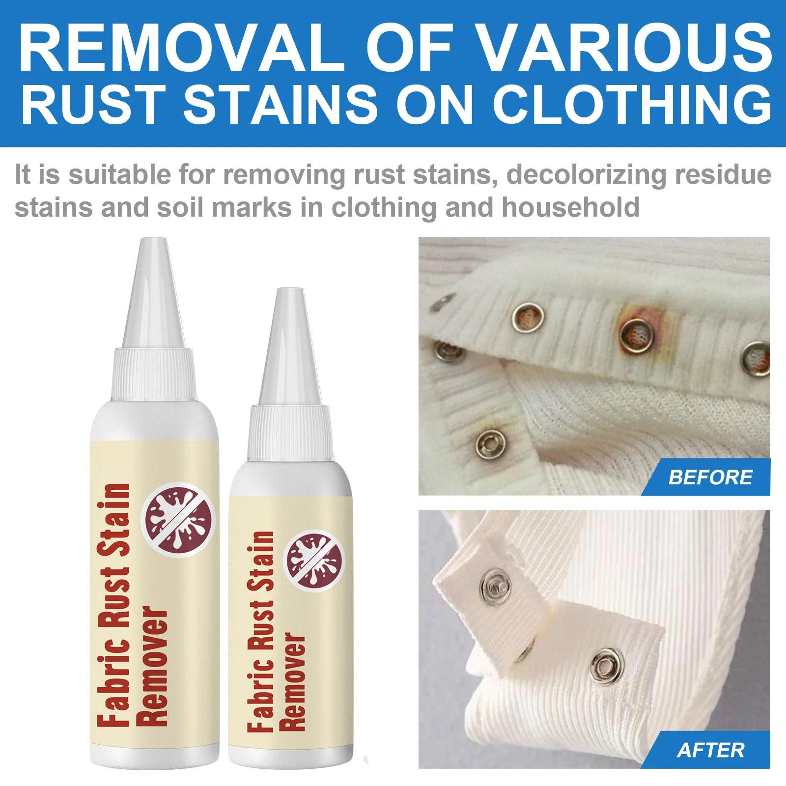 110ml Stain Remover For Clothes, Multi-functional Fabric Rust Stain  Remover, Clothing Dirt Clean Household Laundry Supplies