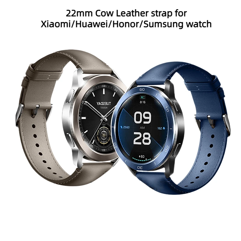 

Cow Leather Strap For Xiaomi Watch S3 S2 S1 pro 42mm 46mm Sport watchband for Huawei Watch 4 GT4GT3 GT2 pro 22mm Bracelet