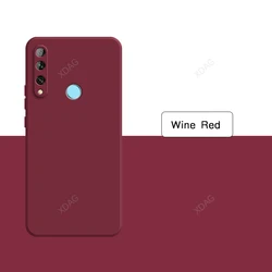 Luxury Shockproof Liquid Silicone Case with Lens Protection - Square Design for Honor 9X (Wine Red)