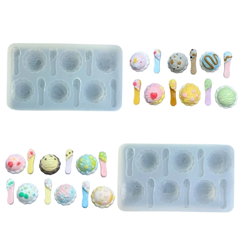 Ice Cream Ball Shaped Epoxy Molds Artistic Silicone Mold for Pastry and Chocolate for DIY Jewelry Making and Dessert Crafting
