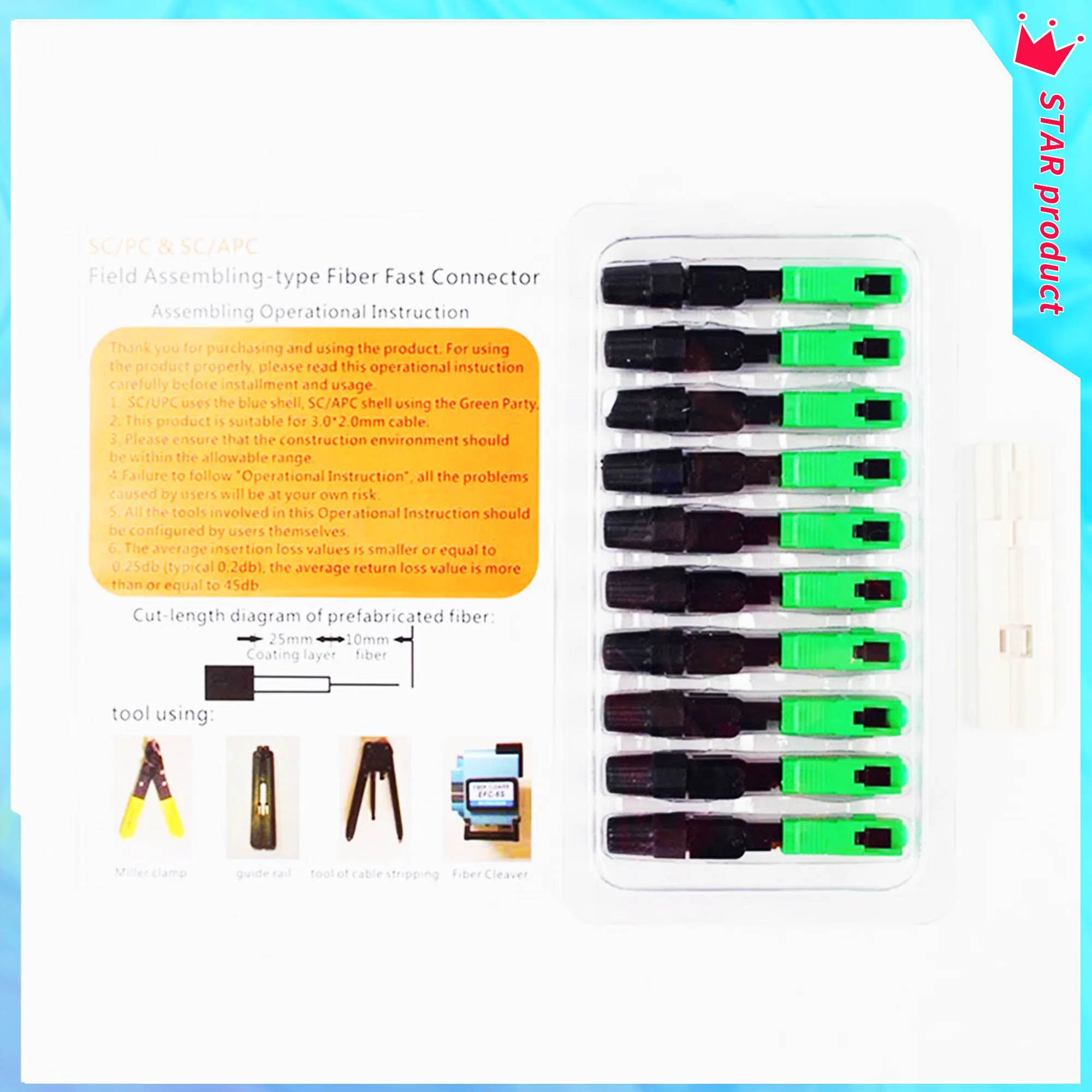 Рисунок 6 - 55 мм 60 мм SC APC оптоволоконный