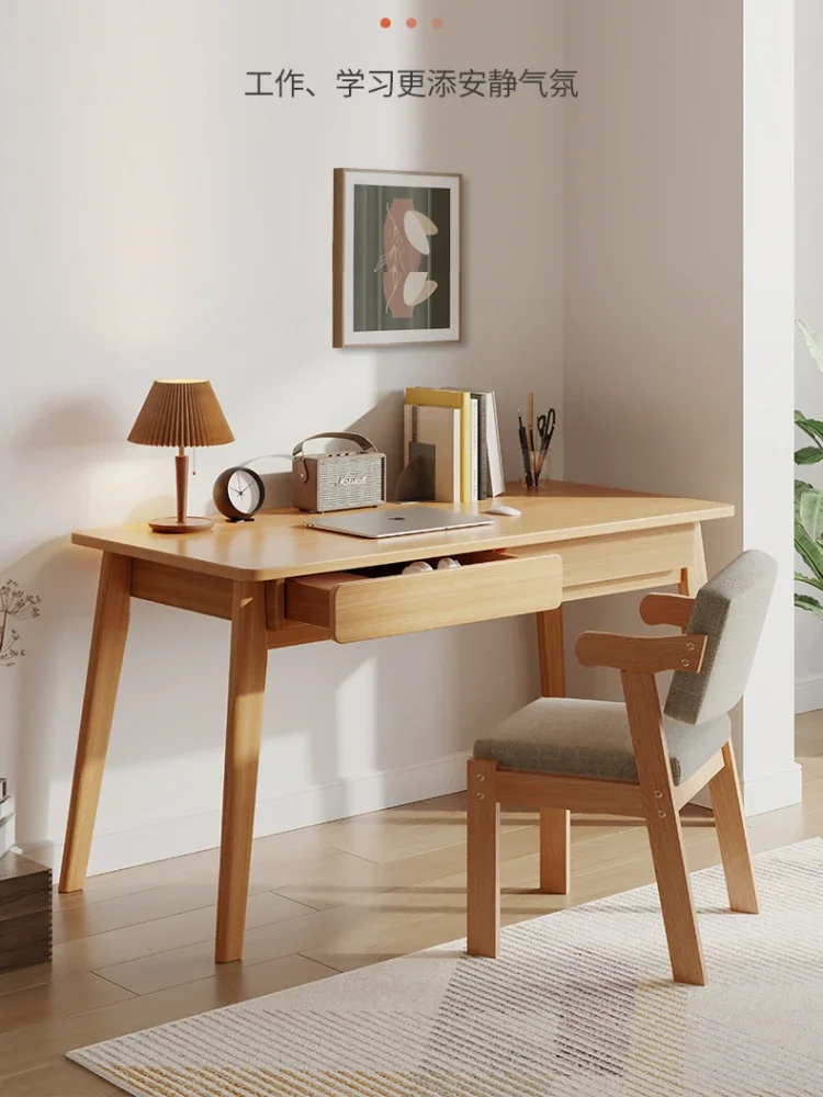 Description Picture 2 of itemSH AOLIVIYA Double Drawer Solid Wood Desk Home Desktop Computer Desk Simple Modern Bedroom Small Table Student Study Table