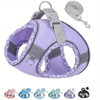 Pet Dog Harness and Leash Set for Small Medium Dogs Outdoor Walking Reflective Cat Vest Harness Chihuahua Yorkie Pet Supplies