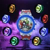 Flash Light Spiderman Kids Watches For Boys Cartoon Hello Kitty Mickey Children Watch Girls Student Clock Gifts free shipping 3