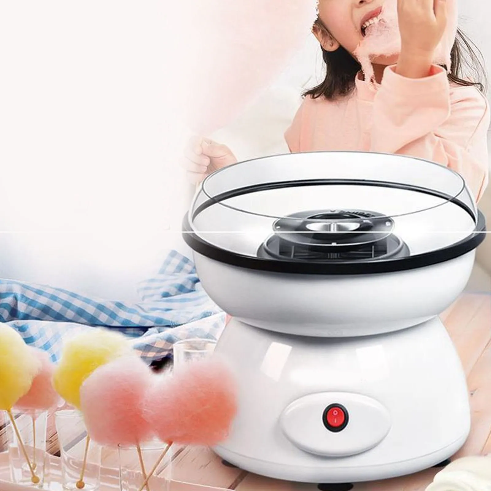 Floss Maker Portable  Machine Automatic Rapid Heating Low Noise Mini  Floss Machine for Kids EU Plug 230V 5
