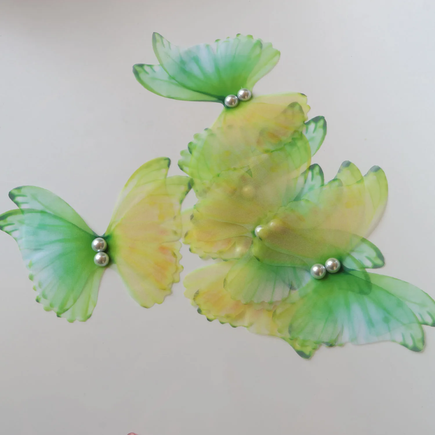 36 Toppe Con Ali Di Farfalla In Rilievo - Applique In Tessuto Con Glitter Per Cucito Fai Da Te - Foto 3