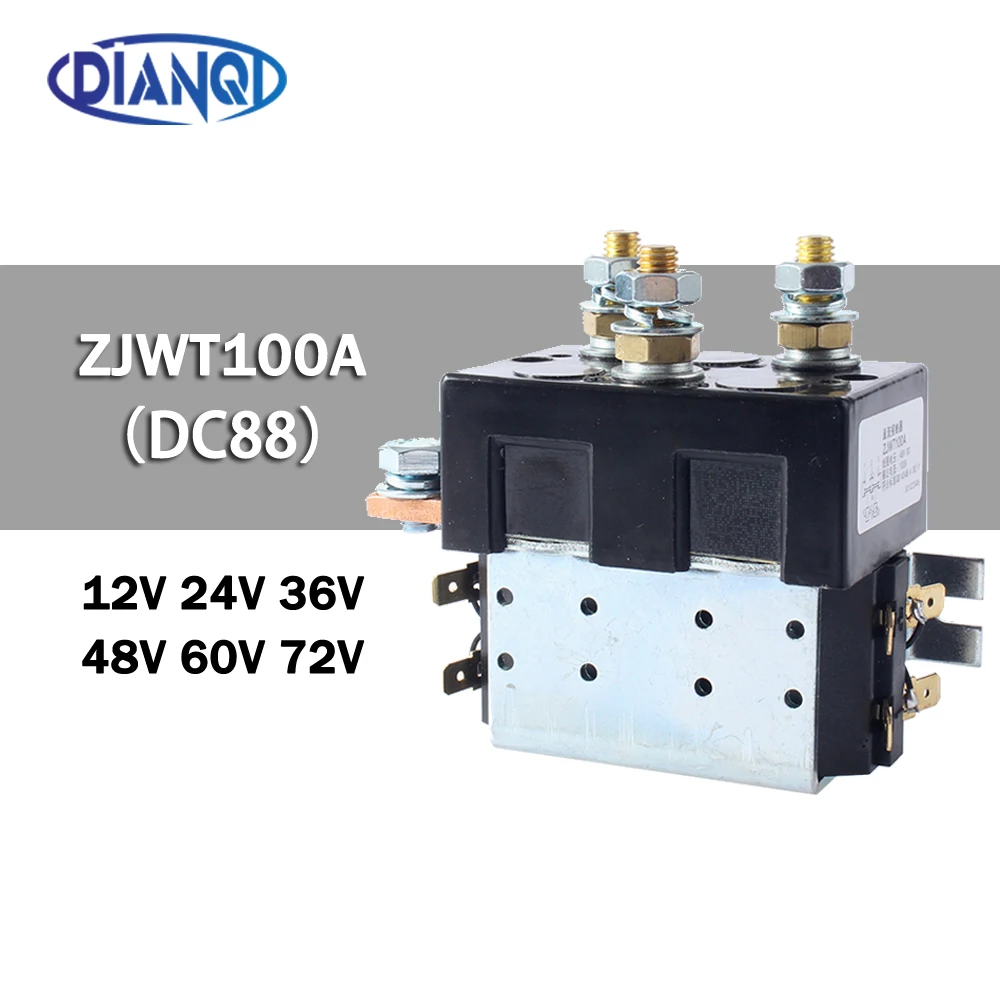 DC88 2NO + 2NC 12V 24V 36V 48V 60V 72V 100A DC 접촉기 ZJWT100A 모터 지게차 처리 드로잉 잡아 wehicle 자동차 윈치
