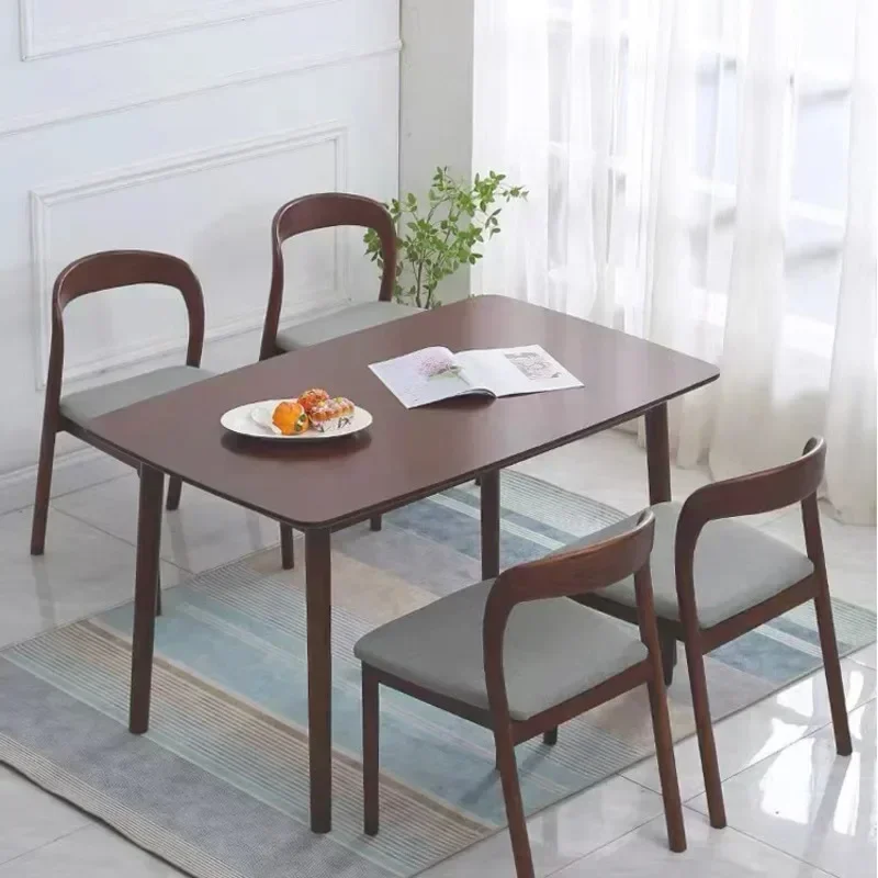 Nordic Solid Wood Dining Chairs Home Office Chair Simple Back Seat Vintage Luxury Kitchen Chairs Elegant Dining Seat