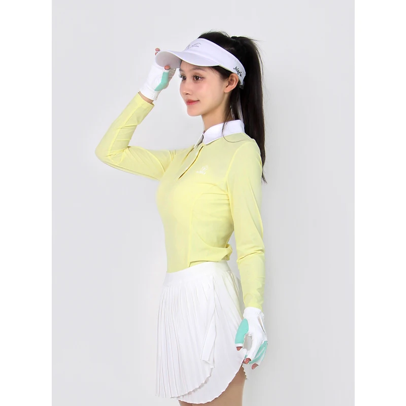 Autumn New Golf Women's Long Sleeved Wrinkle Resistant High-quality Temperament Pleated Skirt Outdoor Leisure Sports Set