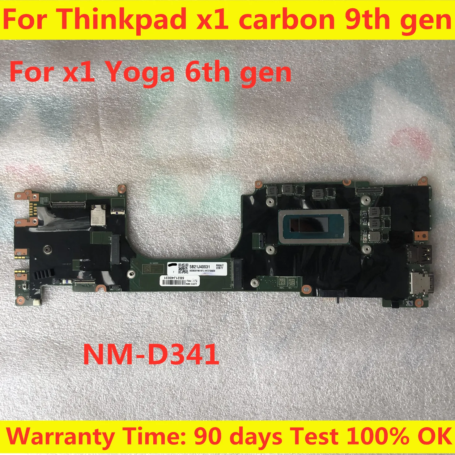 

HYG60\HX4B0 NM-D341 For Lenovo ThinkPad X1 Carbon 9th Gen X1 Yoga 6th Gen Laptop Motherboard W/ I5 I7 11th Gen CPU 8/16/32GB RAM