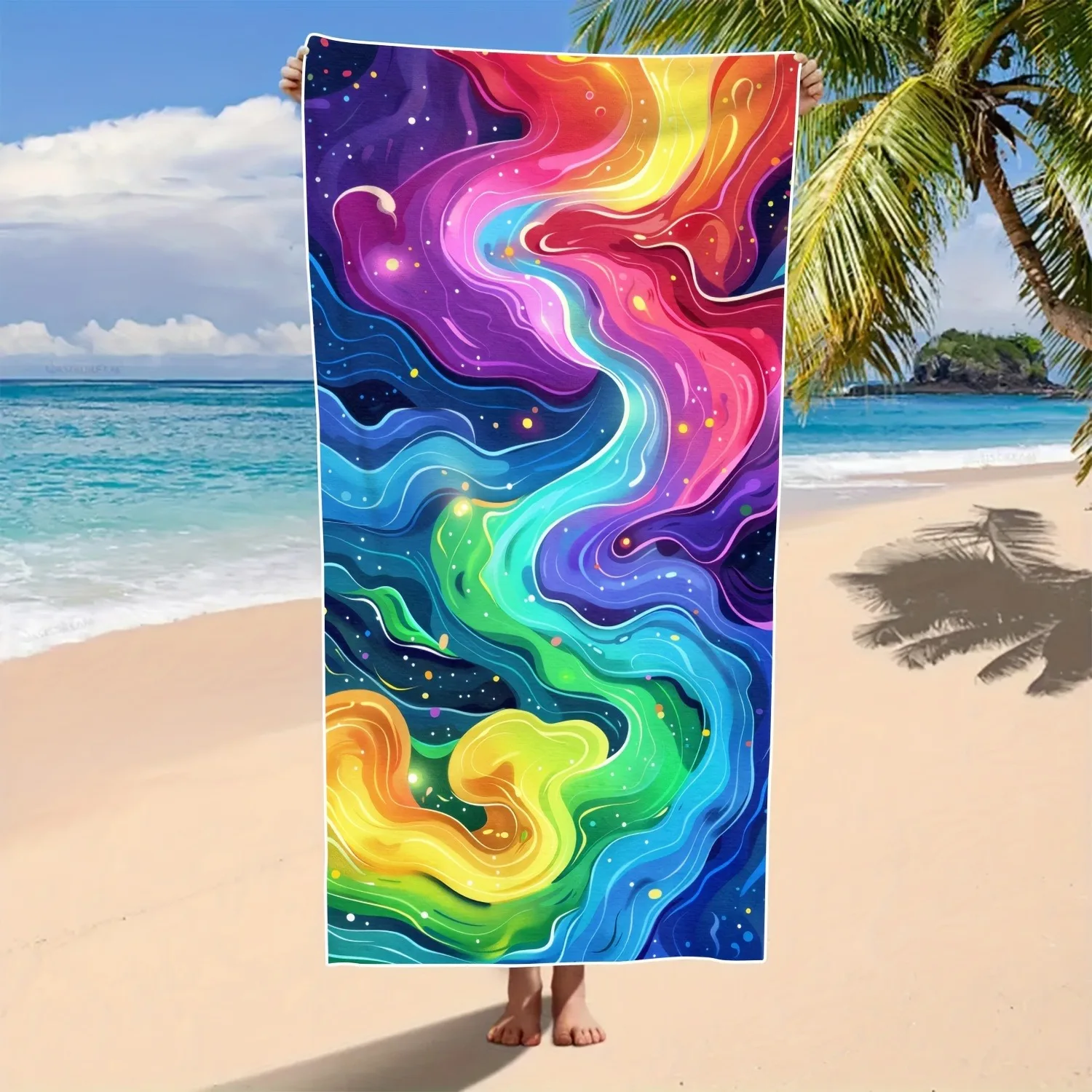 Colorful Galaxy Printed Beach Towel Extra Large Soft Quick Dry_voghion.com