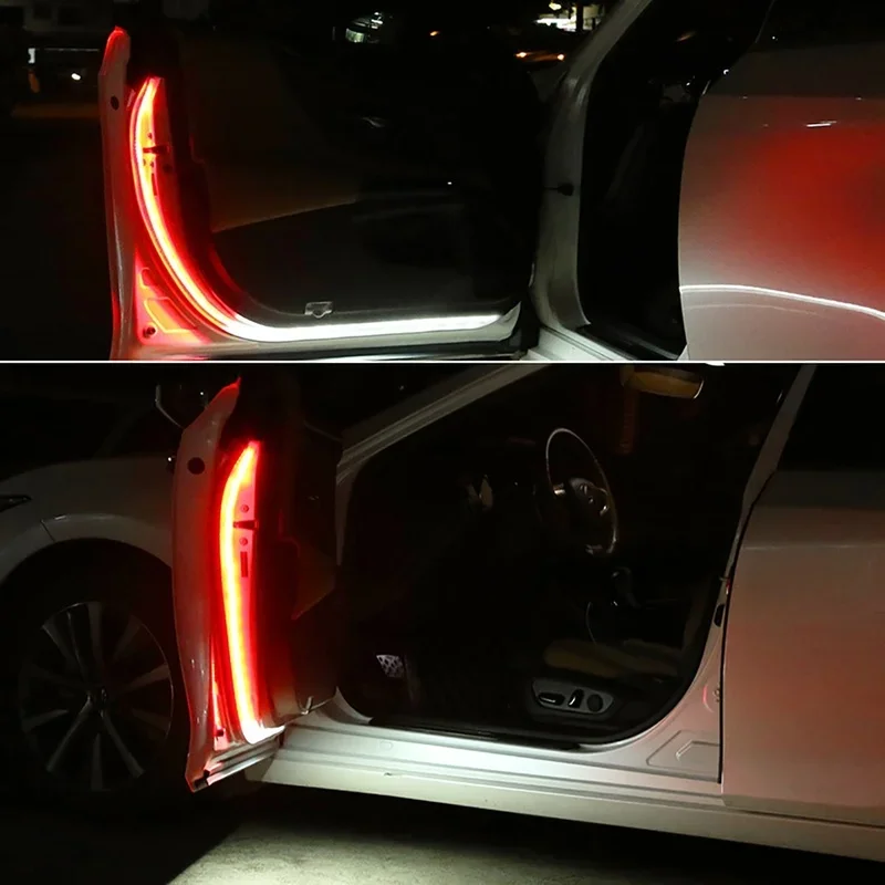 120cm Universal High Bright Flowing Red White LED Car Door Welcome Light Strip Atmosphere Lamp Strip Decorative Ambient Lights led strip lights led car lights led lights led atmosphere lamp led light strip led car decorative lights led car decoration lamp car ambient lights led atmosphere lighting led interior lights
