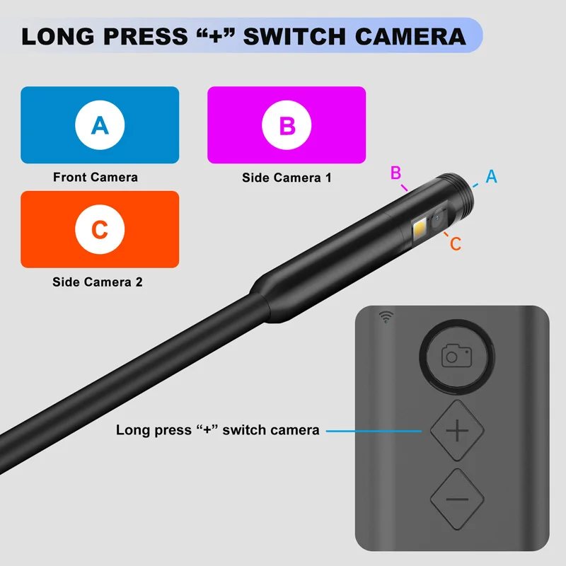 Triple Lens WIFI Endoscope HD1080P Single Dual Lens Wireless Pipe Inspection Borescope Camera Car Check Waterproof LEDs 2600mAh 5