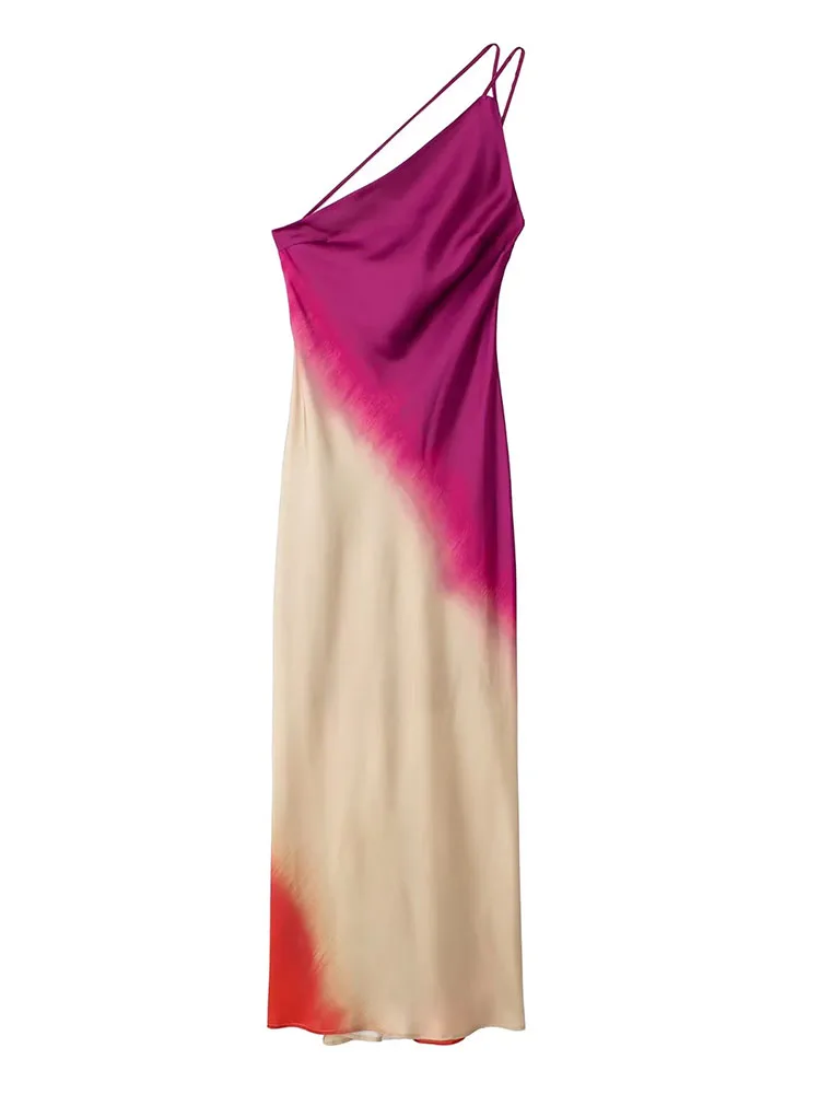 

Платье летнее атласное с воротником-лодочкой и открытой спиной