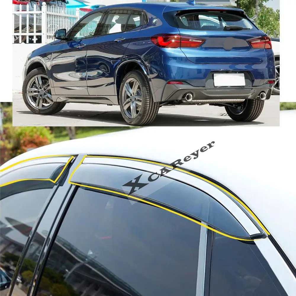 

Стикер для кузова BMW X2 2019 2020 2021 2022, пластиковое стекло, ветрозащитный козырек, защита от дождя/Солнца, запчасти для вентиляции