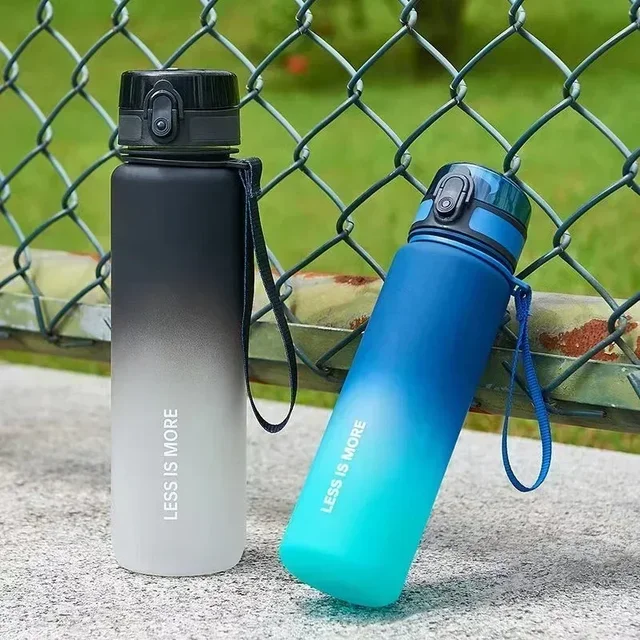 1 Liter Large Capacity Sports Water Bottle Leak Proof Colorful Plastic Cup Drinking Outdoor Travel Portable Gym Fitness Jugs 2