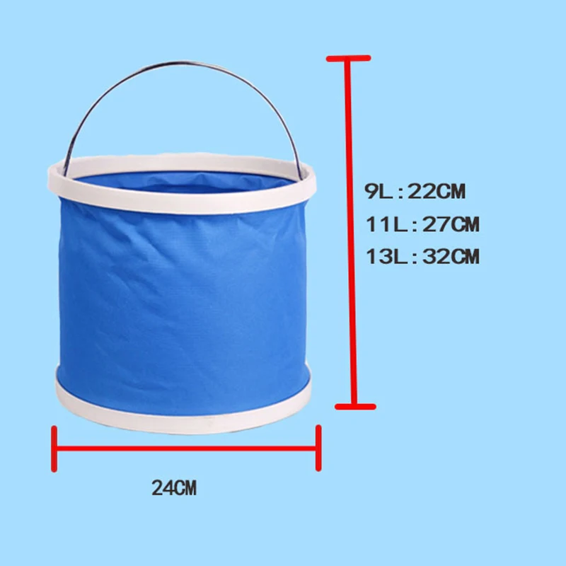 Car Wash Special Oxford Cloth 600D Folding Bucket Large Car Portable Outdoor Plastic Fishing Travel Bucket Cleaning Tool