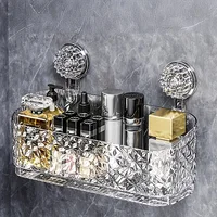 Suction Cup Bathroom Shelf No Drill Wall Mount Corner Shower Shelf Shampoo Holder Shower Caddy Drain Basket Bathroom Organizer 1