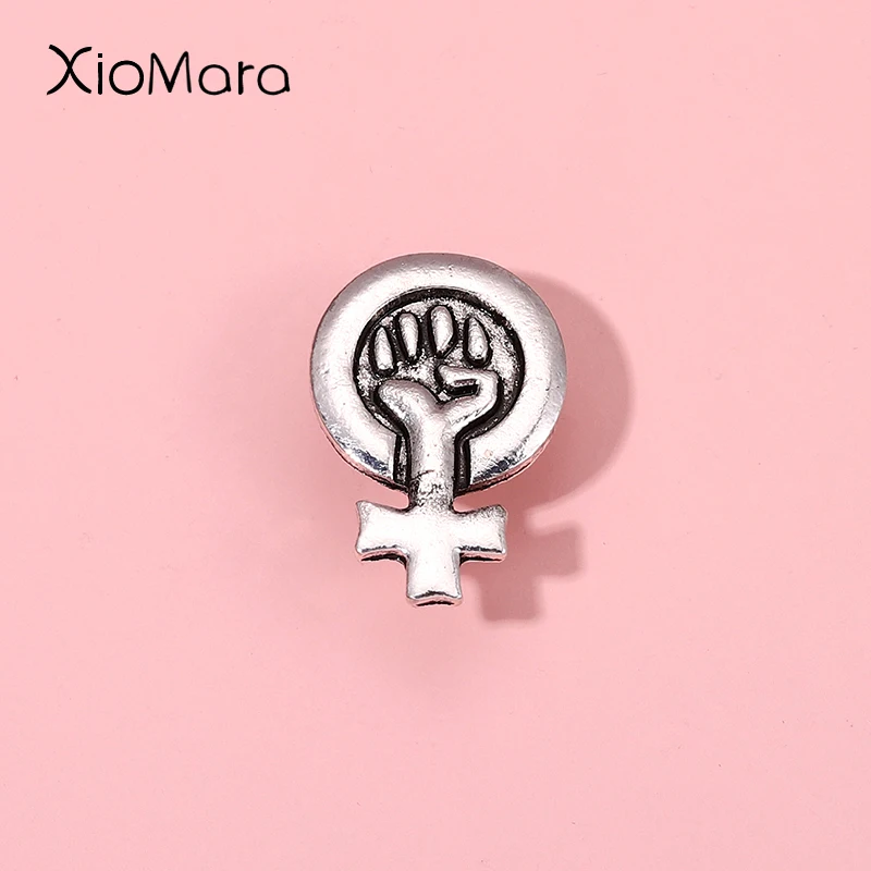 Enamel Power Brooches Enamel Badges Enamel Pins Feminism Enamel Pins Silver Color