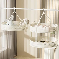 1/2 Layer Hanging Clothes Drying Basket Fine Mesh Fodable Underwear Baby Sweater Drying Rack Polyester Clothes Drying Net Rack 1