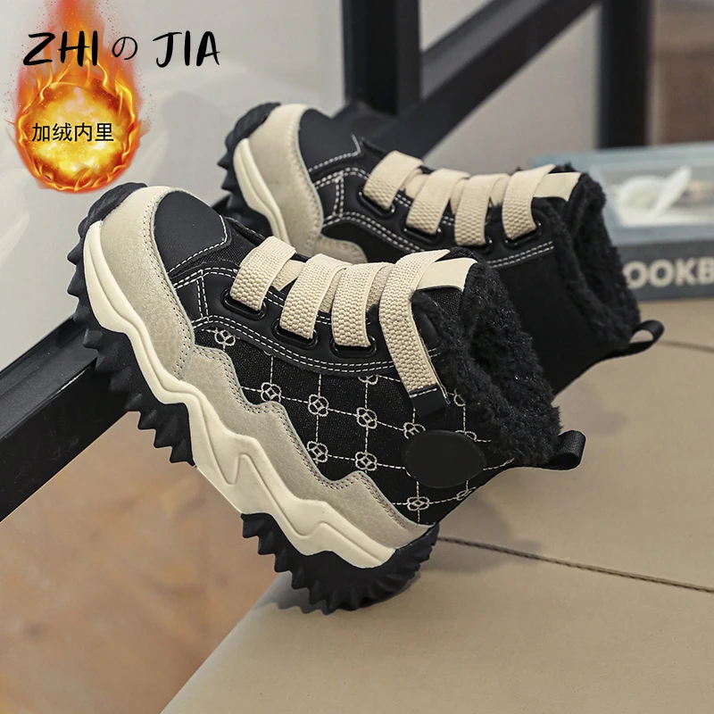 53127-4ad143.jpg Kids’ Winter High Top Sneakers Plush Warm Outdoor Shoes