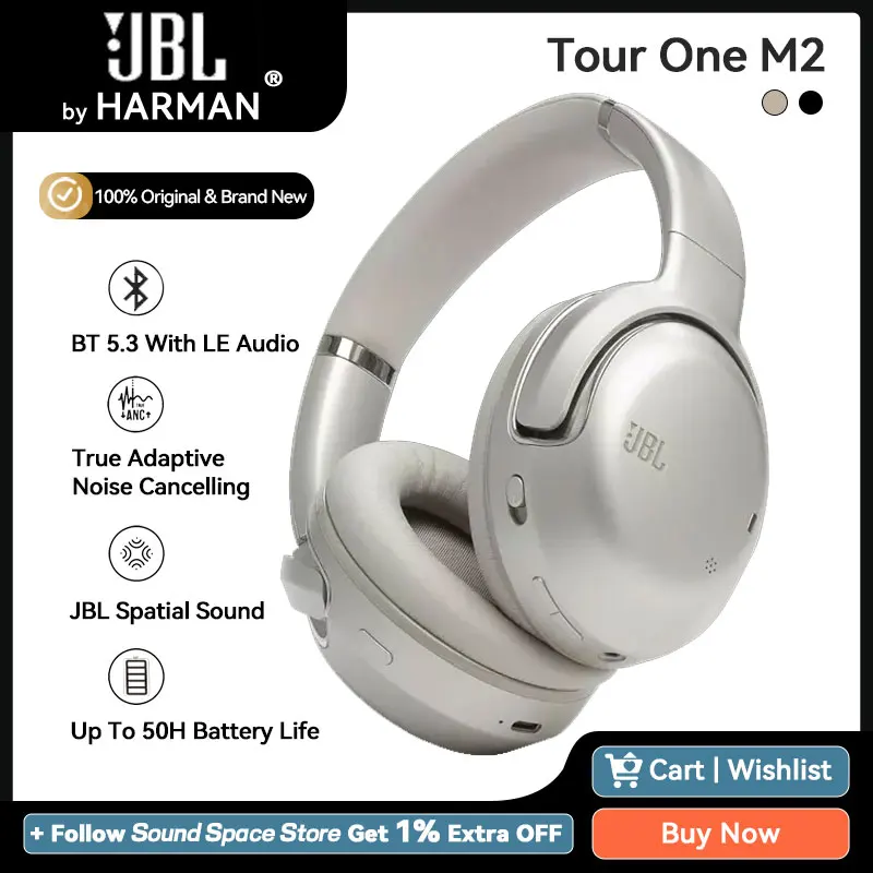 JBL Tour One M2 auriculares inalámbricos con cable, cascos