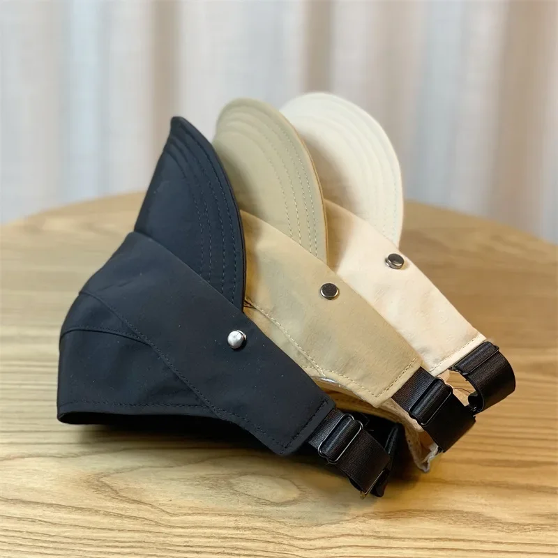 Hot Sale Summer Visors Empty Top Wide Women Anti UV Sunscreen Bucket Female Sun Protection Casual Beach Cap Fisherman Hat Outdoor_mkmklike.com