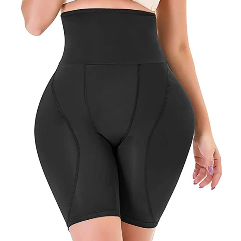 

Women Large Size HIgh Waist Belly Tightening Padded Fake Ass Hip Lift Buttocks Shaping Underpant High Elastic Fabric Breek Pants