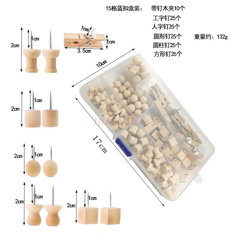 135개 네일 I-네일 코르크 펠트 사진 벽 창의적 장식 나무 푸시핀 아트 네일 프레스