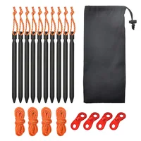 10Pcs/lot 18cm Aluminum Alloy Tent Pegs Tent Nail Tent Wind Rope Buckles Tent Rope Set Canopy Stakes Ground Camping Tent 1