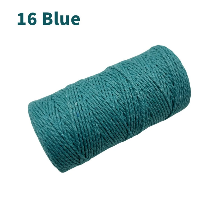 Vibrant 2mm Cotton Macrame Cord for Crafts and Home Decor - 100m Roll