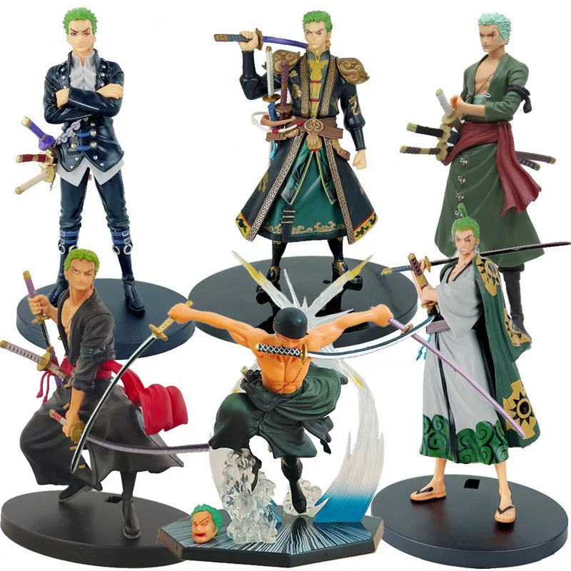 

One Piece Anime Roronoa Zoro Action Figures Battle Roronoa Zoro kimono Standing Posture Doll Decoration Wholesale Model Gifts