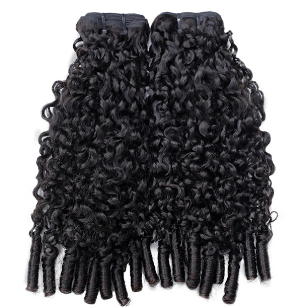 Burmese Curly Human Hair Bundles WIth Spiral Curly End Brazilian 100% Unprocessed 1/3/4 Bundles 12A Burmese Curly Extensions 2