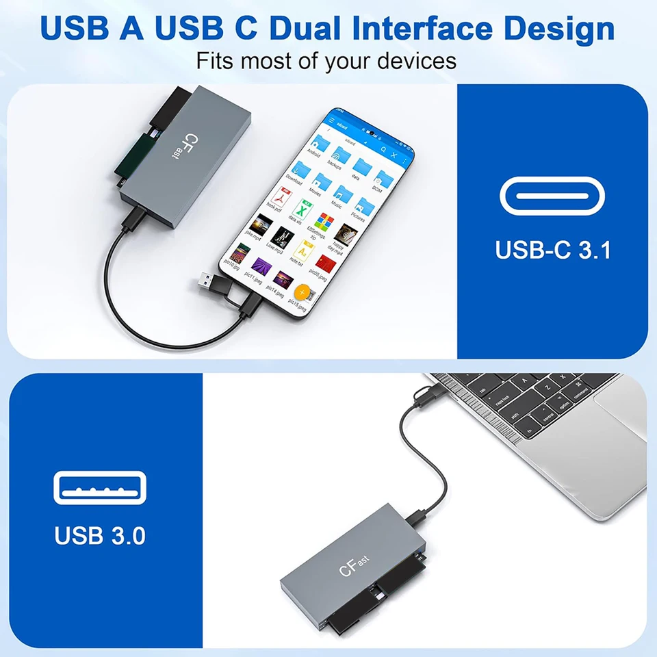 Lettore di schede CFast 6 in 1, lettore di schede CFast USB 3.2 da 10 (b3u