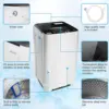 Portable Washing Machine, 17.8Lbs Capacity Full-Automatic Portable Washer, 2.4Cu.ft Washer and Dryer Combo with Drain Pump, 10 P 6