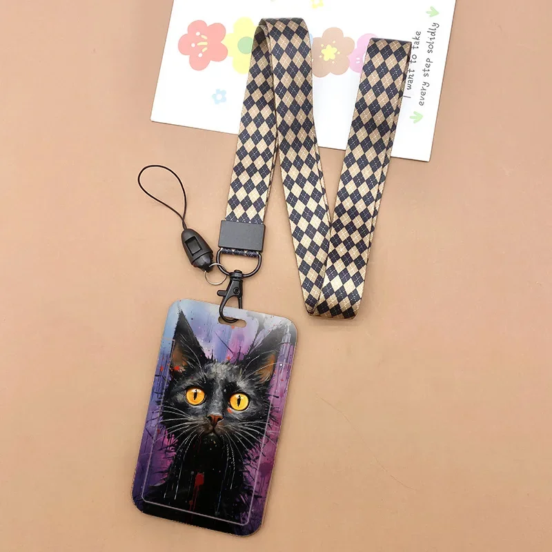 Versatile Animal Print Lanyard with ID Badge Holder & Charm