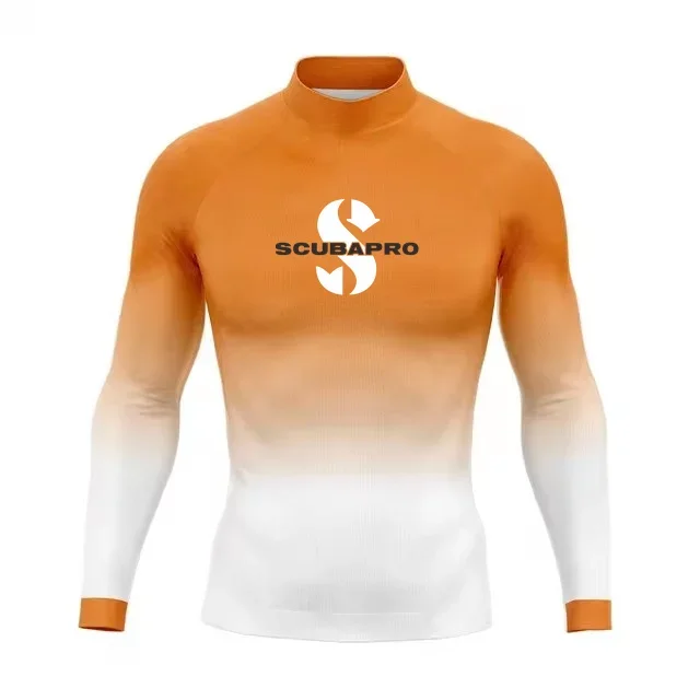 2025 MenLong Sleeve Rash Guards T-shirt da surf Protezione UV Costume da bagno Surf Diving Costumi da bagno Nuoto Surf Abiti da spiaggia Rashguard