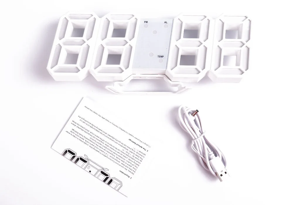 Description Picture 6 of itemDigital Table Clock Desktop Wall LED Light Alarm Clock INS Digital Antique Style 3d Wall Clock with Backlight Home Decor