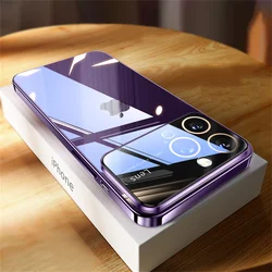 Luxury Original Plating Clear Phone Case with Full Lens Protection & Shockproof Cover - iPhone 13 (Purple)