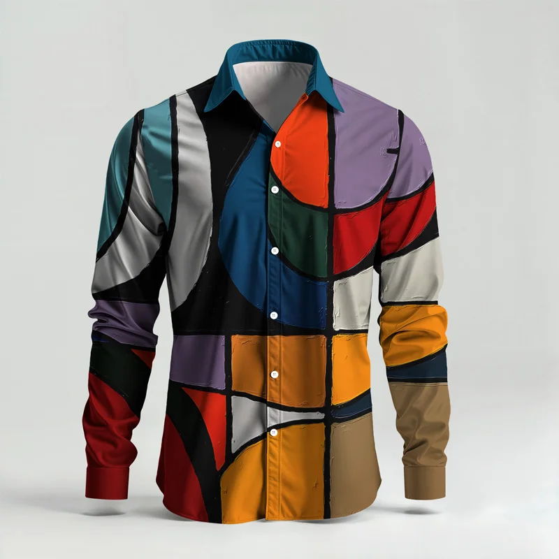 2025 Spring Summer Men Shirt Set Brand Print Fashion Simple Two Piece Set Mens Luxury Lightweight Party Long Sleeves Suit Casual_voghion.com