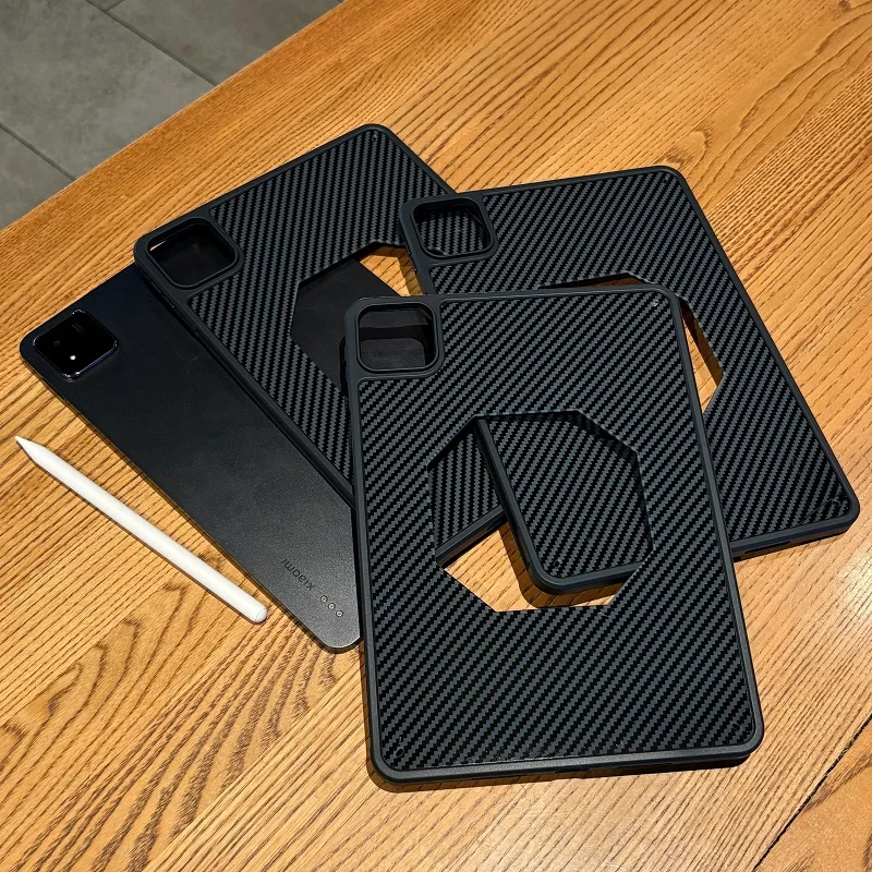 Premium Black Carbon Fiber Tablet Case - Durable Hard Shell Cover