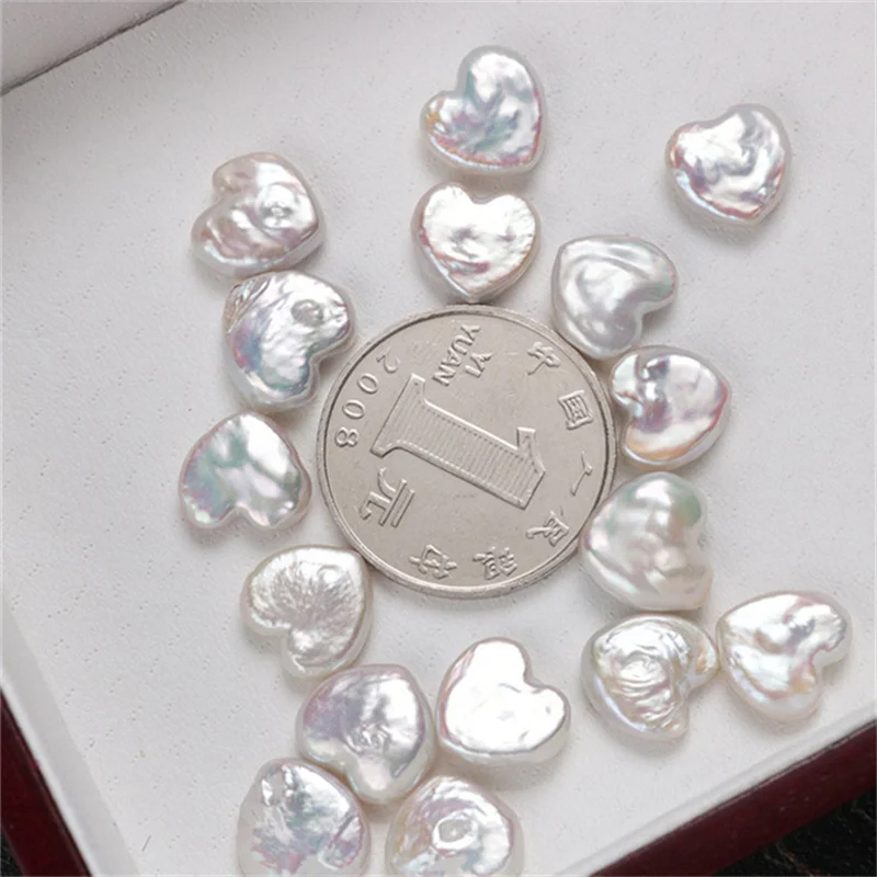 White Heart Shaped Natural Freshwater Baroque Pearl Loose Beaded for Jewelry Making Necklace Earrings 2A 3A 4A Quality 담수진주 2